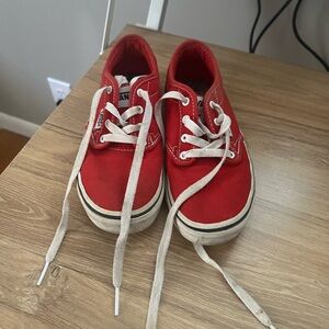 Vans Kids Red Canvas Sneakers